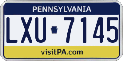 PA license plate LXU7145