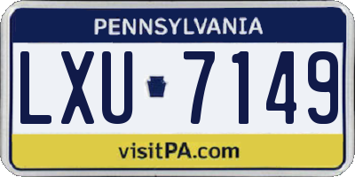 PA license plate LXU7149