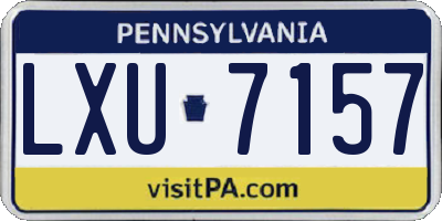 PA license plate LXU7157