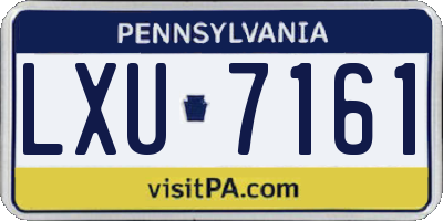 PA license plate LXU7161