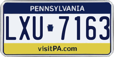 PA license plate LXU7163