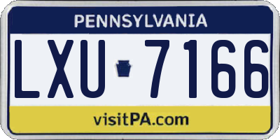 PA license plate LXU7166