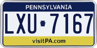 PA license plate LXU7167