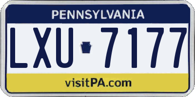 PA license plate LXU7177