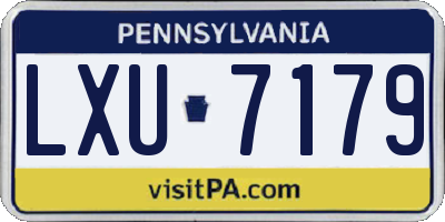 PA license plate LXU7179