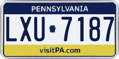 PA license plate LXU7187