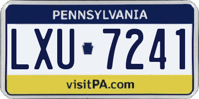 PA license plate LXU7241