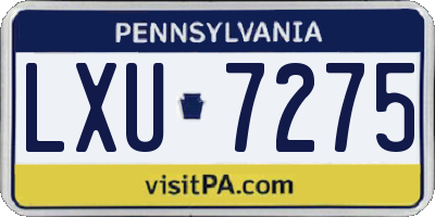 PA license plate LXU7275