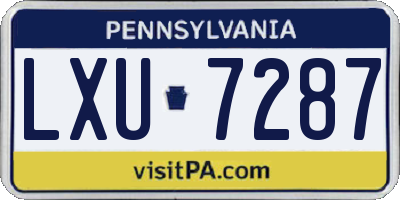 PA license plate LXU7287