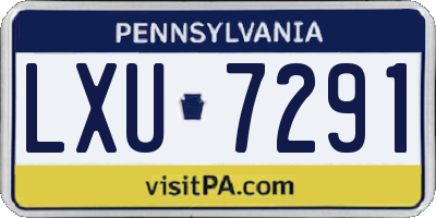PA license plate LXU7291