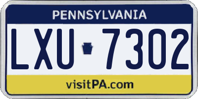 PA license plate LXU7302