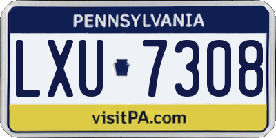 PA license plate LXU7308