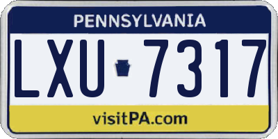 PA license plate LXU7317