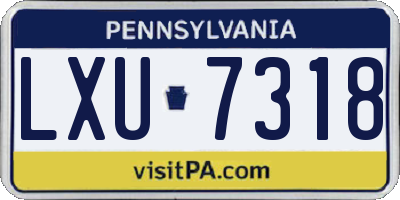 PA license plate LXU7318