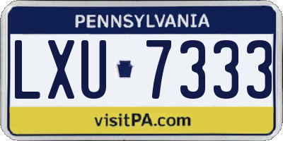 PA license plate LXU7333