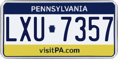 PA license plate LXU7357