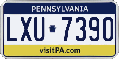 PA license plate LXU7390