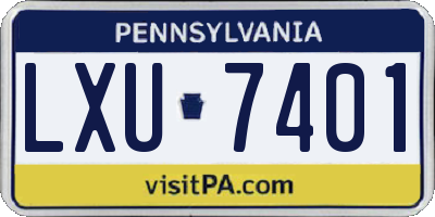 PA license plate LXU7401