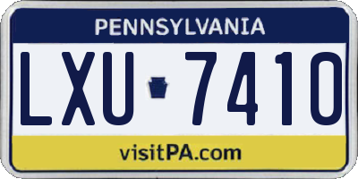 PA license plate LXU7410