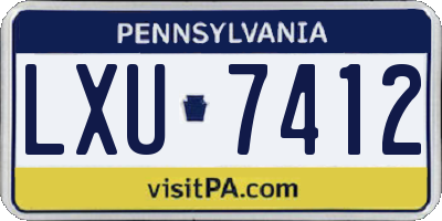 PA license plate LXU7412
