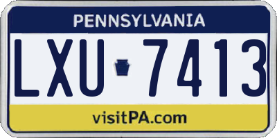 PA license plate LXU7413