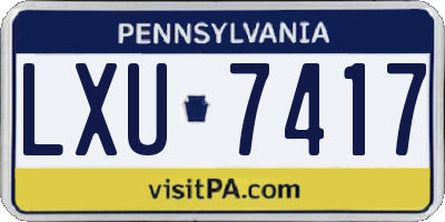 PA license plate LXU7417