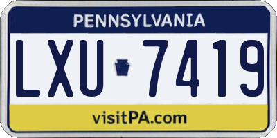 PA license plate LXU7419