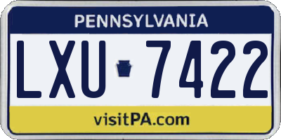 PA license plate LXU7422