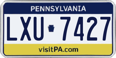 PA license plate LXU7427