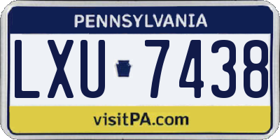 PA license plate LXU7438
