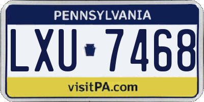 PA license plate LXU7468