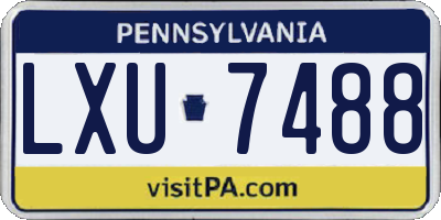 PA license plate LXU7488