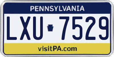 PA license plate LXU7529