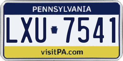 PA license plate LXU7541