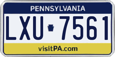 PA license plate LXU7561