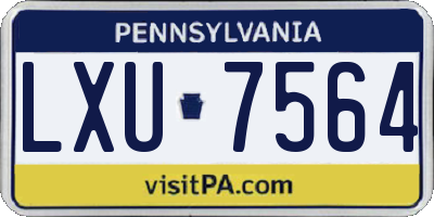 PA license plate LXU7564