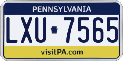 PA license plate LXU7565