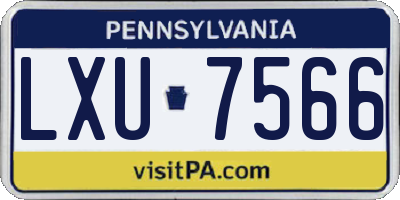 PA license plate LXU7566