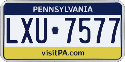 PA license plate LXU7577