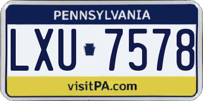 PA license plate LXU7578