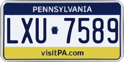 PA license plate LXU7589