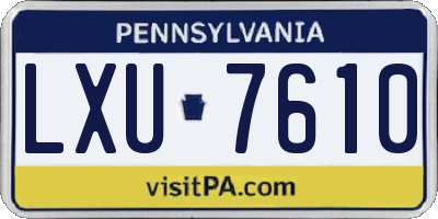 PA license plate LXU7610