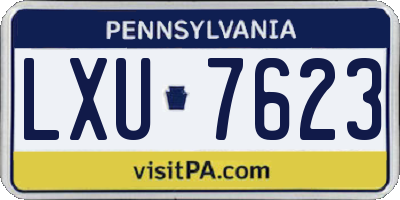 PA license plate LXU7623