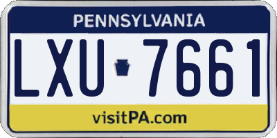 PA license plate LXU7661