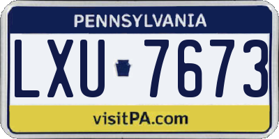 PA license plate LXU7673