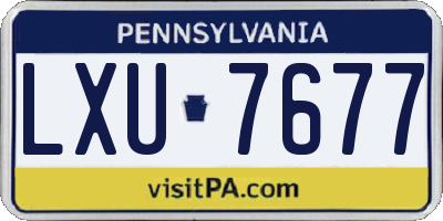 PA license plate LXU7677