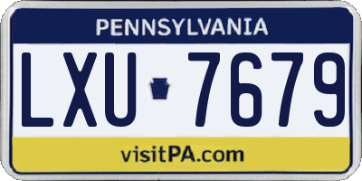 PA license plate LXU7679