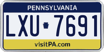 PA license plate LXU7691
