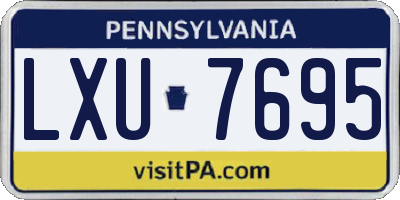 PA license plate LXU7695