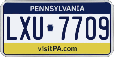 PA license plate LXU7709